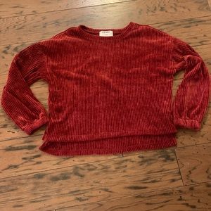 Old Navy Girls Maroon Chenille Top - L (10/12)